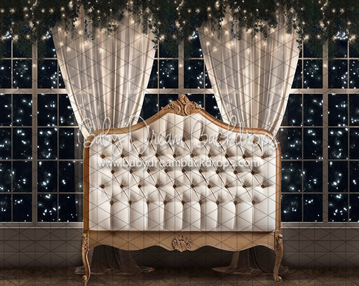 Midnight Twinkle Simple White Queen Headboard (JA)