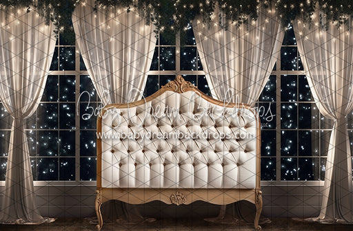 Midnight Twinkle Simple White Queen Headboard (JA)