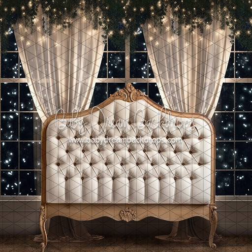 Midnight Twinkle Simple White Queen Headboard (JA)