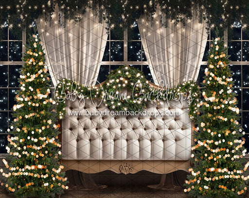Midnight Twinkle White Queen Headboard Trees (JA)