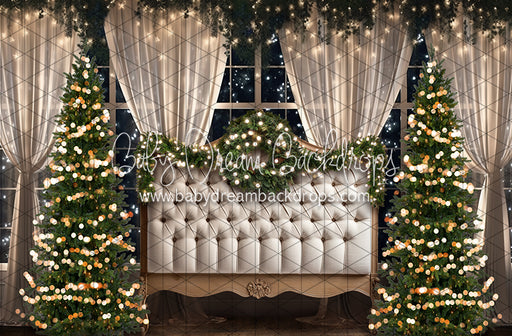 Midnight Twinkle White Queen Headboard Trees (JA)