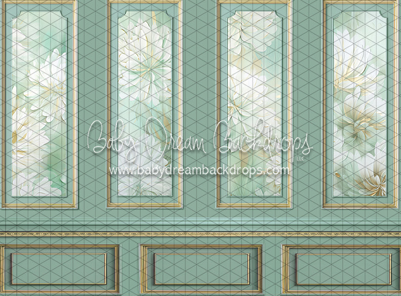 Mint Green Floral Wall (JA)