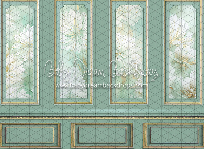 Mint Green Floral Wall (JA)