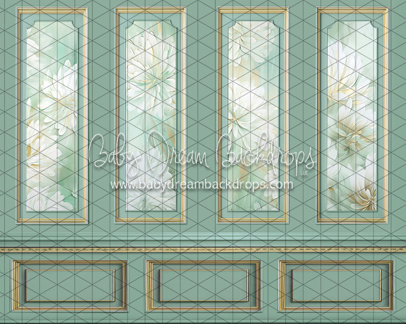 Mint Green Floral Wall (JA)
