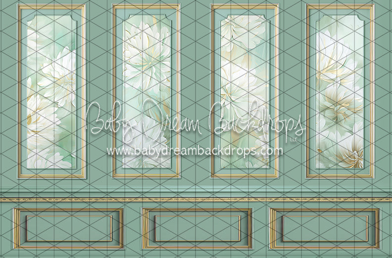 Mint Green Floral Wall (JA)