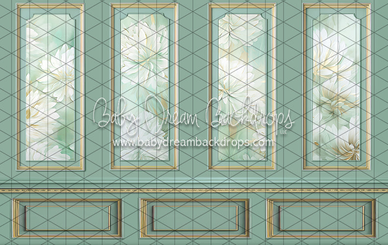Mint Green Floral Wall (JA)