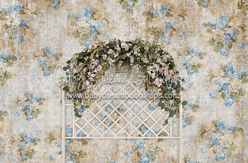 Mommy Spring Tea Blue Headboard (Queen)