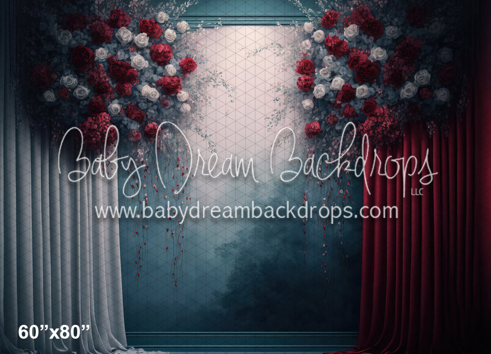 Moody Scarlet Painted Floral Wall (MD)