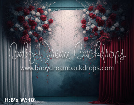 Moody Scarlet Painted Floral Wall (MD)