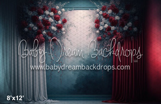 Moody Scarlet Painted Floral Wall (MD)