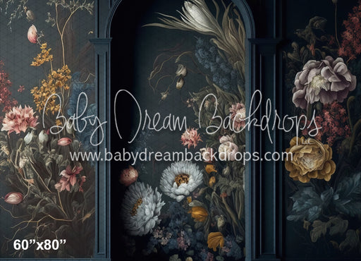 Moody Shadows Painted Blooms Wall (MD)