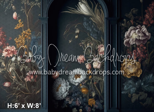 Moody Shadows Painted Blooms Wall (MD)