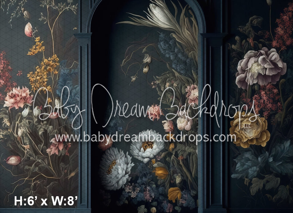 Moody Shadows Painted Blooms Wall (MD)