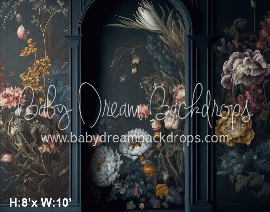 Moody Shadows Painted Blooms Wall (MD)