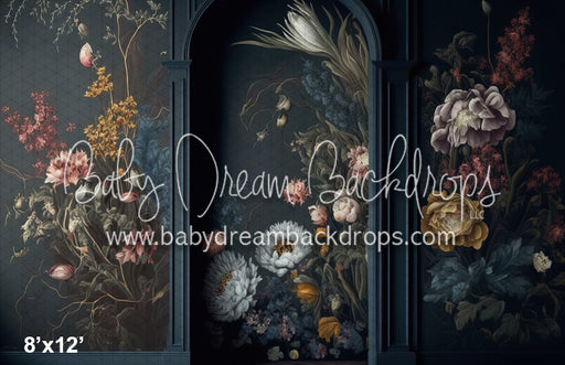 Moody Shadows Painted Blooms Wall (MD)