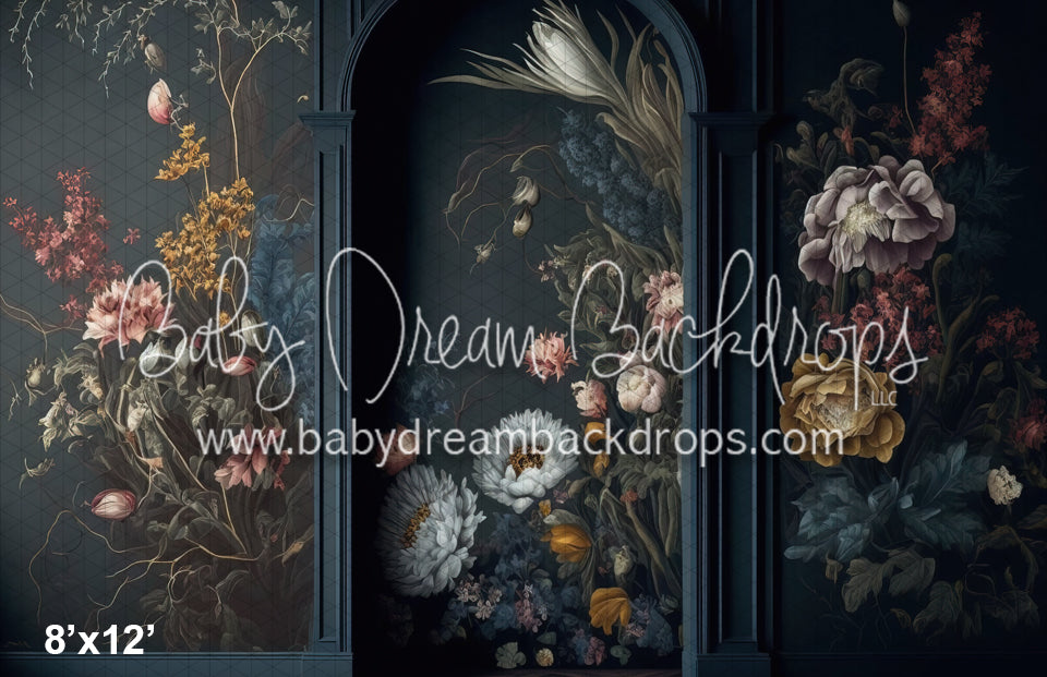 Moody Shadows Painted Blooms Wall (MD)