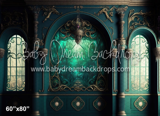 Moody Green Painted Ballroom Wall (MD)