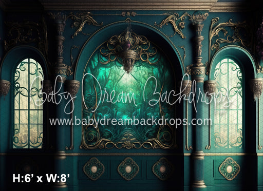 Moody Green Painted Ballroom Wall (MD)