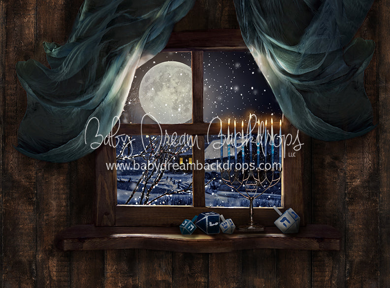 Moonlit Holiday Window Menorah