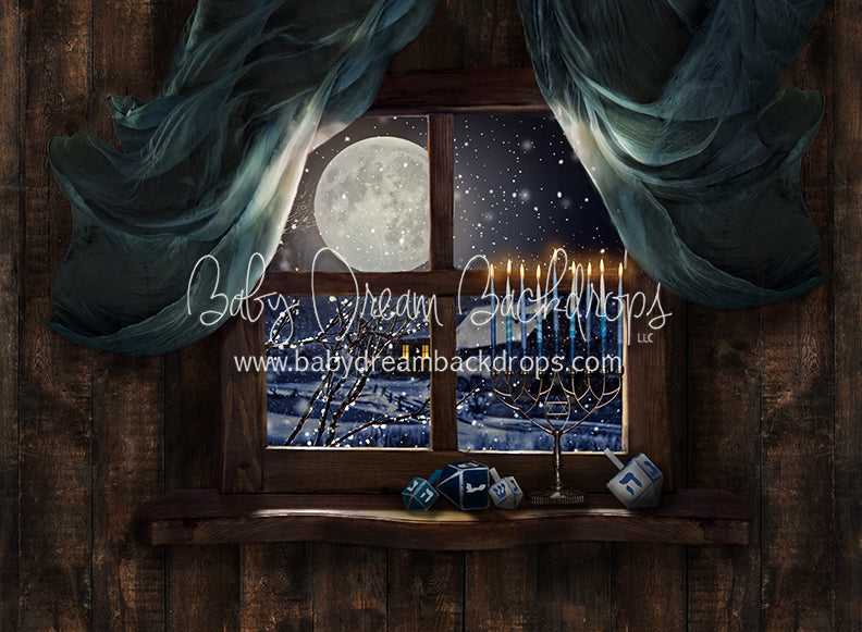 Moonlit Holiday Window Menorah