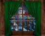 Moonlit Magic Window Green Santa