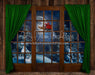 Moonlit Magic Window Green Santa