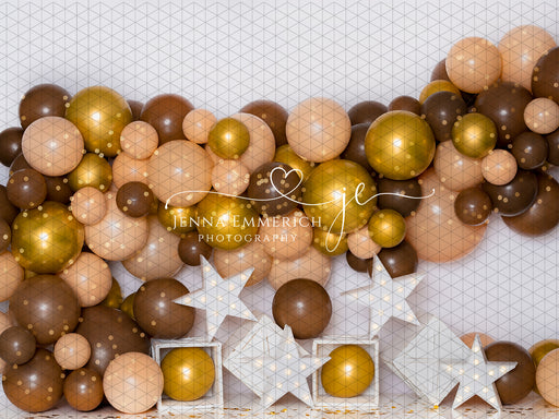 Muted Balloon Garland with Twinkle Lights