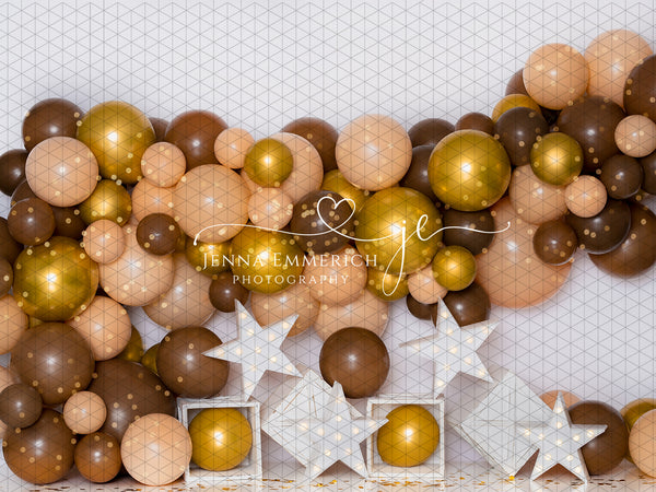 Muted Balloon Garland with Twinkle Lights