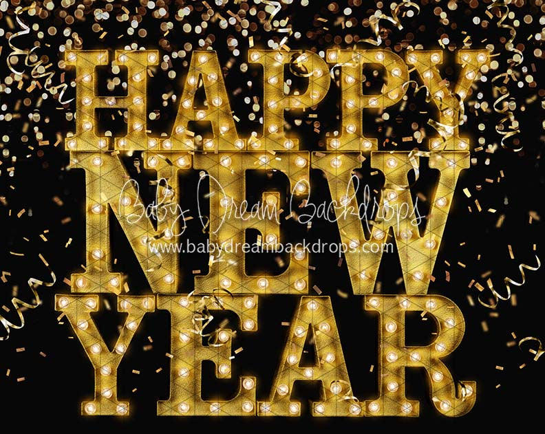 New Year Marquee Gold