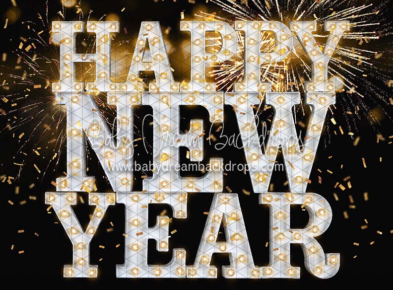 New Year Marquee White