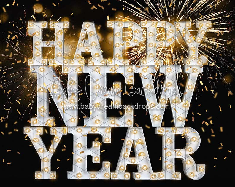 New Year Marquee White