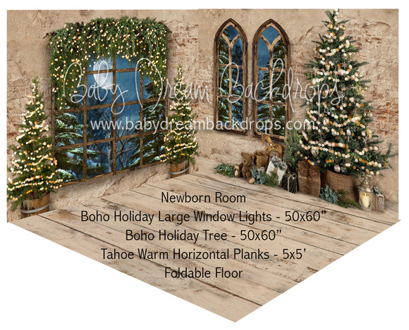 Boho Holiday Large Window Lights and Tree Newborn Room