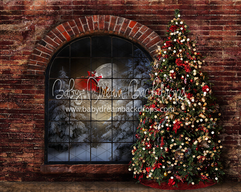 Northern Nook Window Santa Tree (JA)