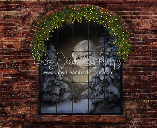 Northern Nook Window (Santa Greens Lights)
