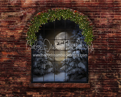 Northern Nook Window (Santa Greens Lights)