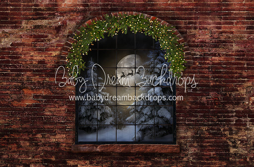 Northern Nook Window (Santa Greens Lights)