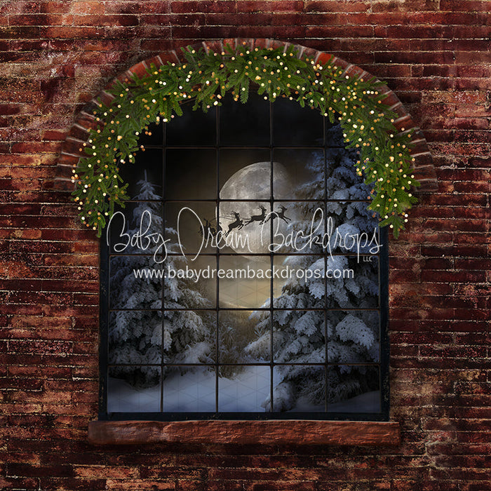X Drop northern nook window santa greens lights