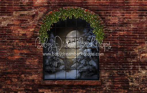 Northern Nook Window (Santa Greens Lights)