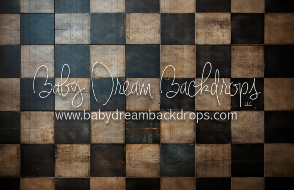 Old World Checkered Flipped Fabric Floor (MD)