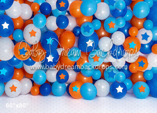 Orange and Blue Balloon Stars Wall (BA)