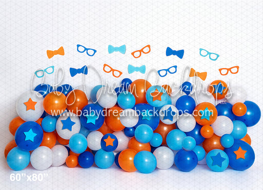 Orange and Blue Nerdy Star Balloon Party (BA)