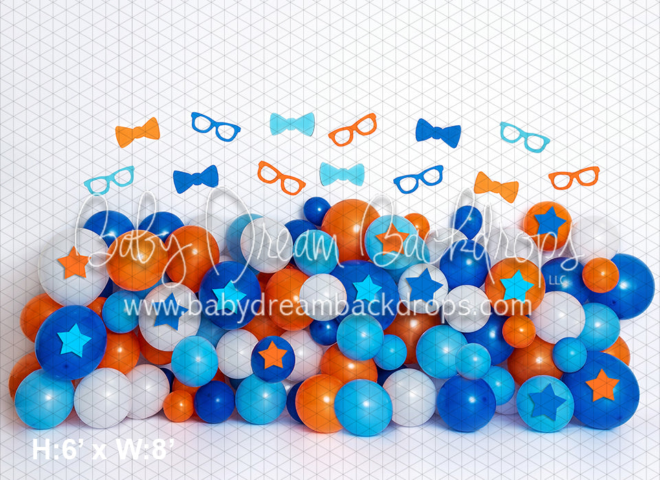 Orange and Blue Nerdy Star Balloon Party (BA)