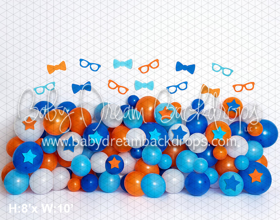 Orange and Blue Nerdy Star Balloon Party (BA)