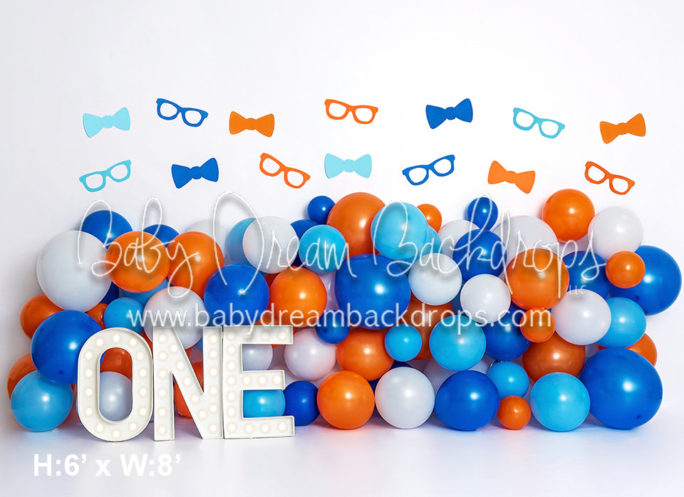 Orange and Blue Nerdy Balloon Party ONE (BA)