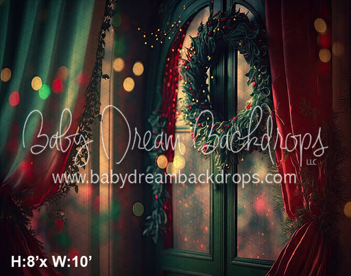 Painted Christmas Wreath Red Green (SM) 