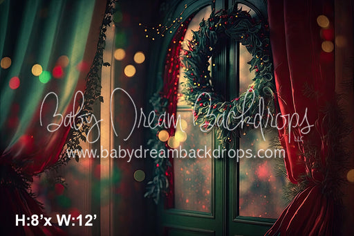 Painted Christmas Wreath Red Green (SM) 