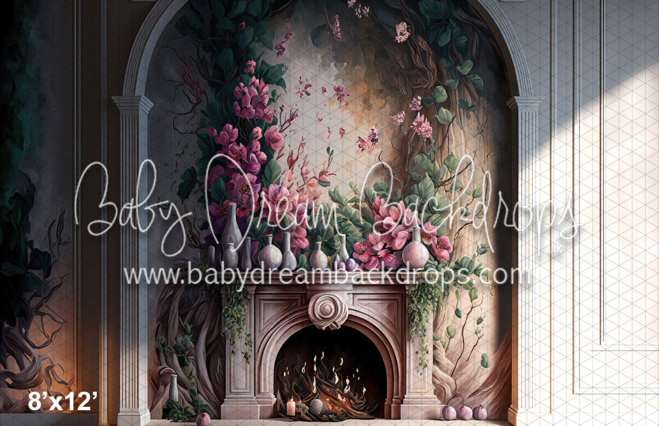 Painted Pink Spring Fireplace (MD)