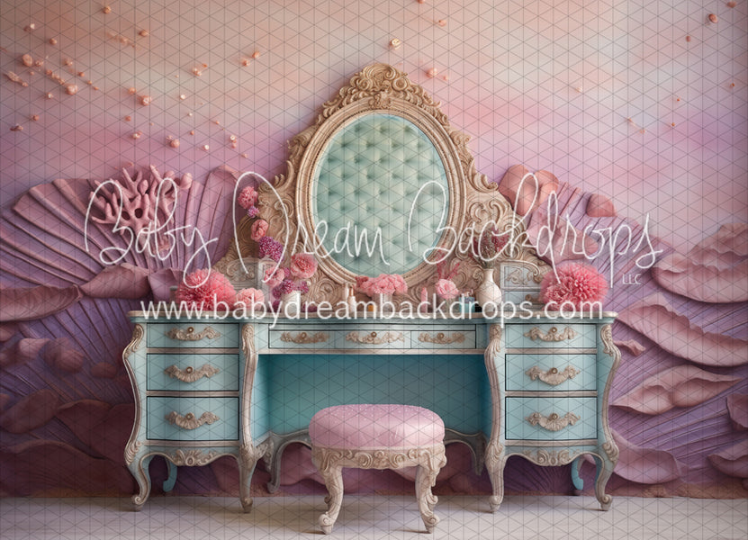 mermaid dressing table Pastel Mermaid Vanity (MD)