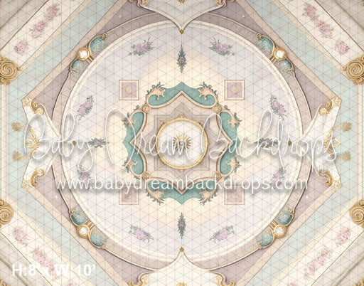 Pastel Painted Ballroom Floor Fabric Drop (MD)