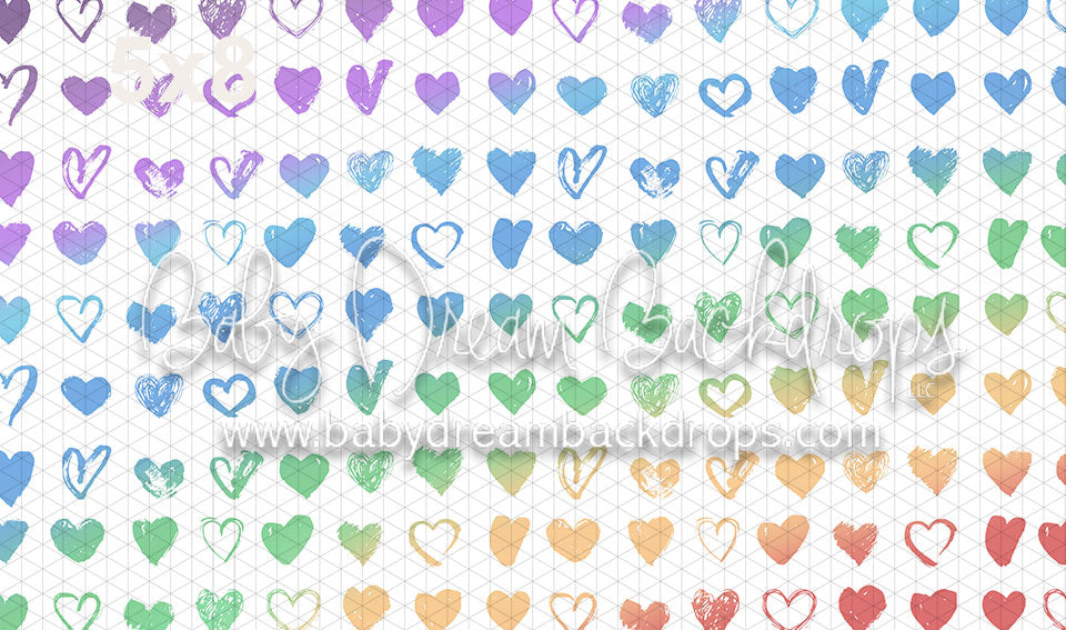 Pastel Rainbow Hearts